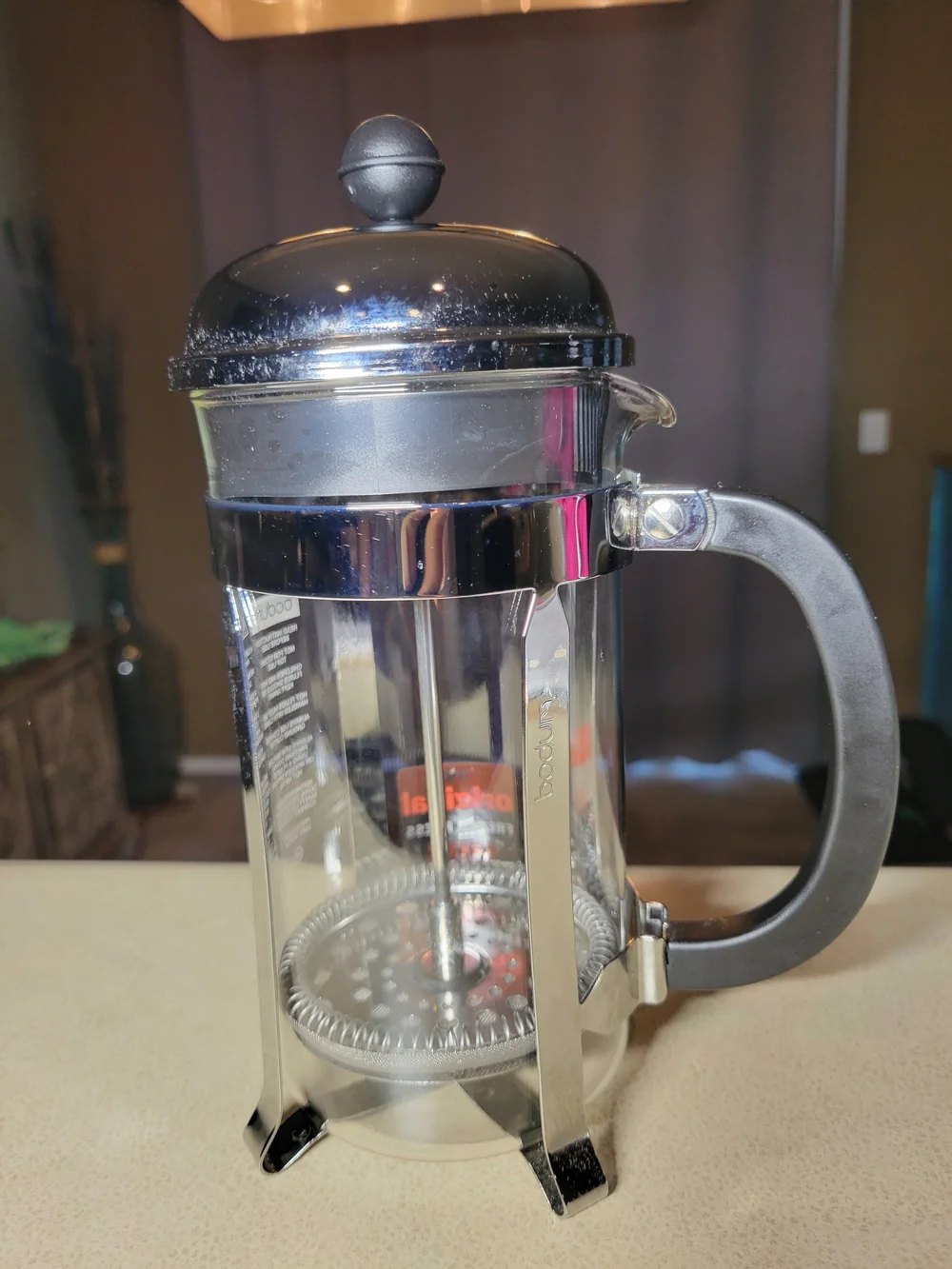 Bodum Stainless Steel and Glass French Press Coffee Maker - 17 Ounces(4 Cups)